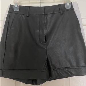 Faux leather shorts